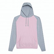 Contrast Hoodie: Baby Pink/Heather Grey
