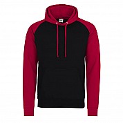 Contrast Hoodie: Black/Red