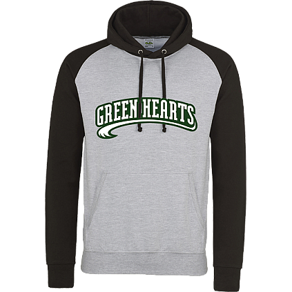 Green Hearts Contrast Hoodie