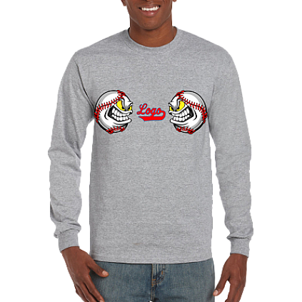 Club T-Shirt, Lange Mouw: 2 Angry Baseballs