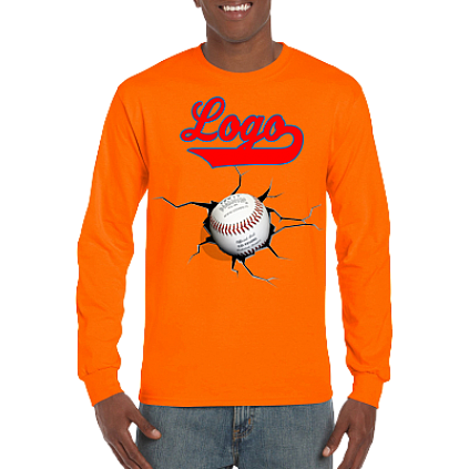 Club T-Shirt, Lange Mouw: Crack Baseball