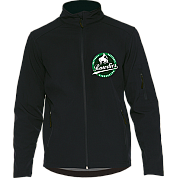 Rowdies Softshell Jas: Zwart, Rond logo