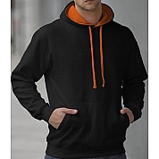 Capuchon Sweater 2 Kleuren: Zwart/Oranje