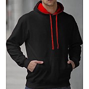 Hooded Sweater 2 Color: Black/Red