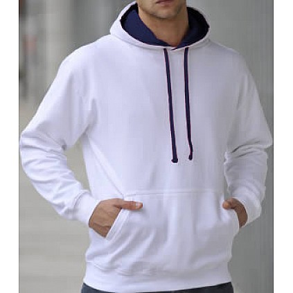 Capuchon Sweater 2 Kleuren: Wit/Navy