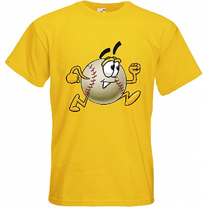 Maglietta Mr. Baseball Giallo: Correre