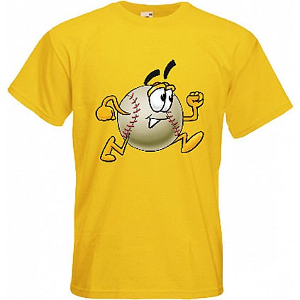 Mr. Baseball T-Shirt Geel: Rennen 