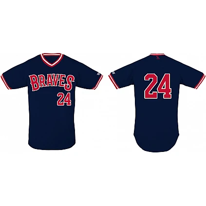 Berlin Braves Shirt: Navy Flatback Mesh