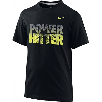 Nike T-Shirt Jugend Power Hitter: Schwarz