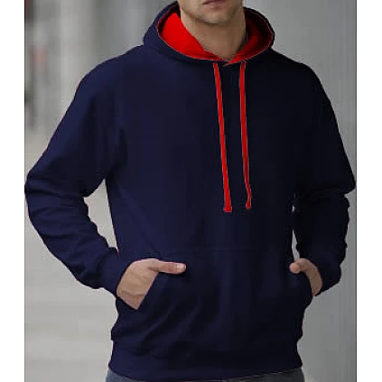 Capuchon Sweater 2 Kleuren: Navy/Rood