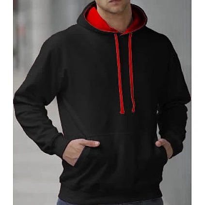 Kapuzenpulli 2 Farbe: Schwarz/Rot