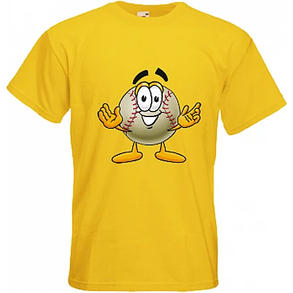Mr. Baseball T-Shirt Geel: Handjes