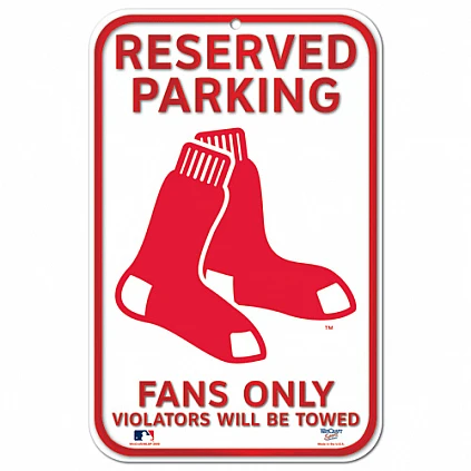 Reserved Parking Sign Red Sox