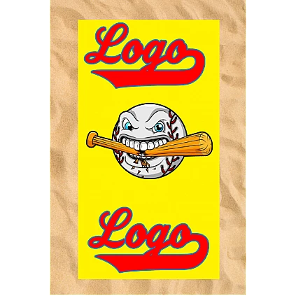 Club All-Over Beach Towel: Cracked Bat