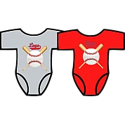 Club Baby Romper: Crossed Bats