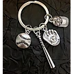 Keyring Silver: Glove, bat, ball, cap