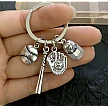 Keyring Silver: Glove, bat, ball, cap