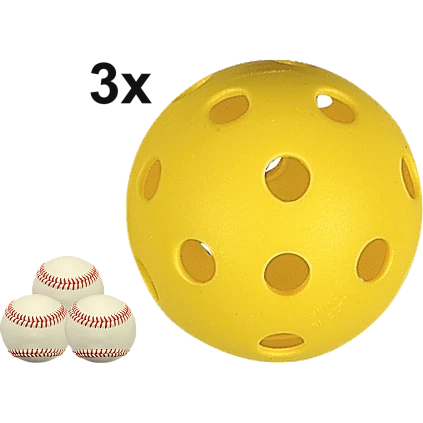 Covee/Diamond CD-PPB-9: Plastic Gatenbal Honkbal (3-Pack)