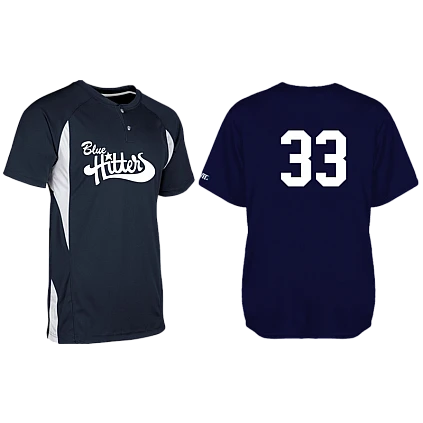 Blue Hitters Shirt,  2 Knoopjes: Flatback Mesh