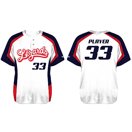 Loire Lézards Trikot, 2-Knopf: Flatback-Mesh