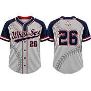 Limburg White Sox Alternate Jersey, Flatback Mesh
