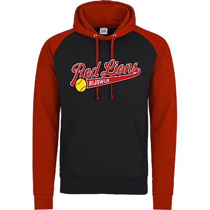 Roter Löwen-Kontrast-Kapuzenpullover