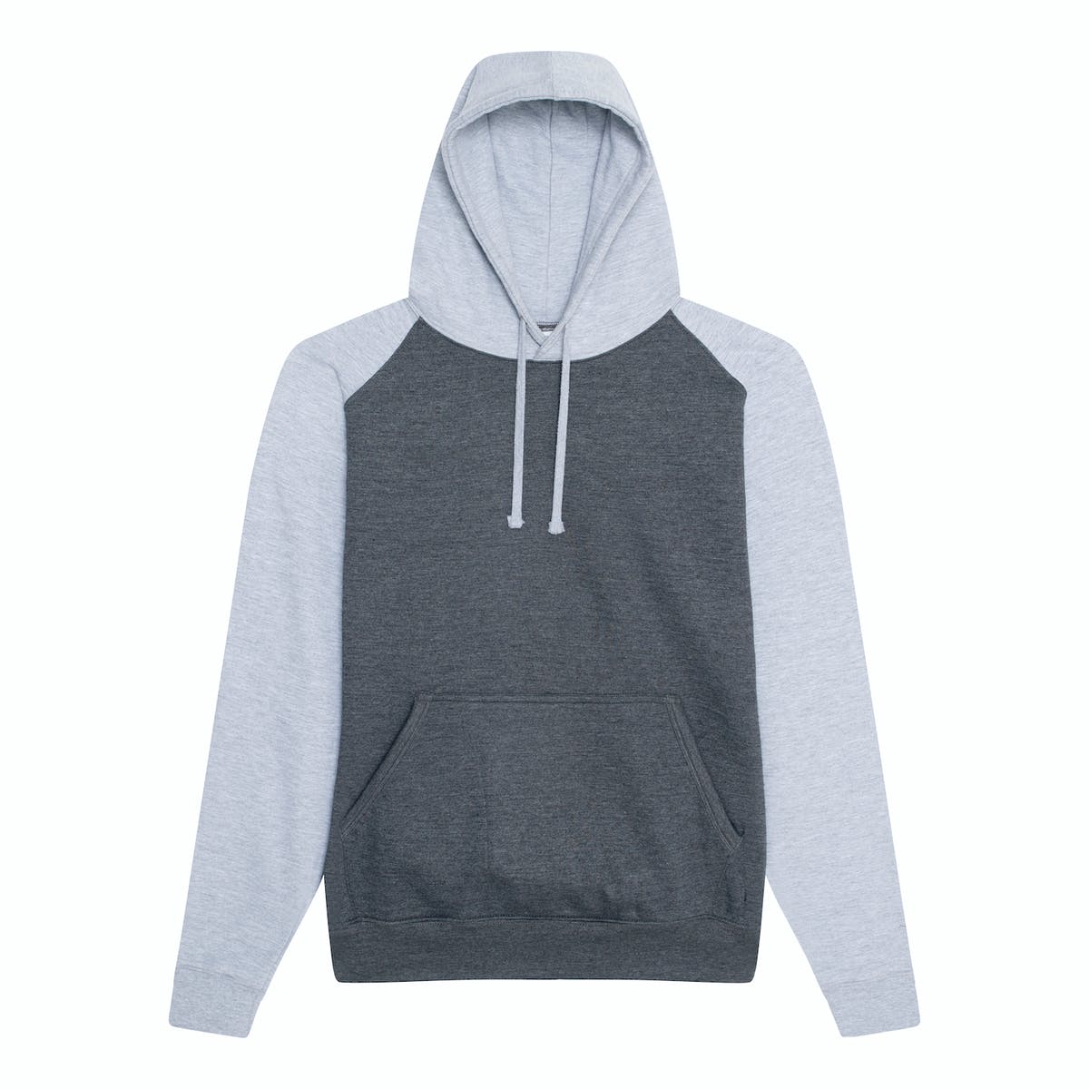 Felpa con cappuccio a contrasto: Grigio antracite/grigio pelle
