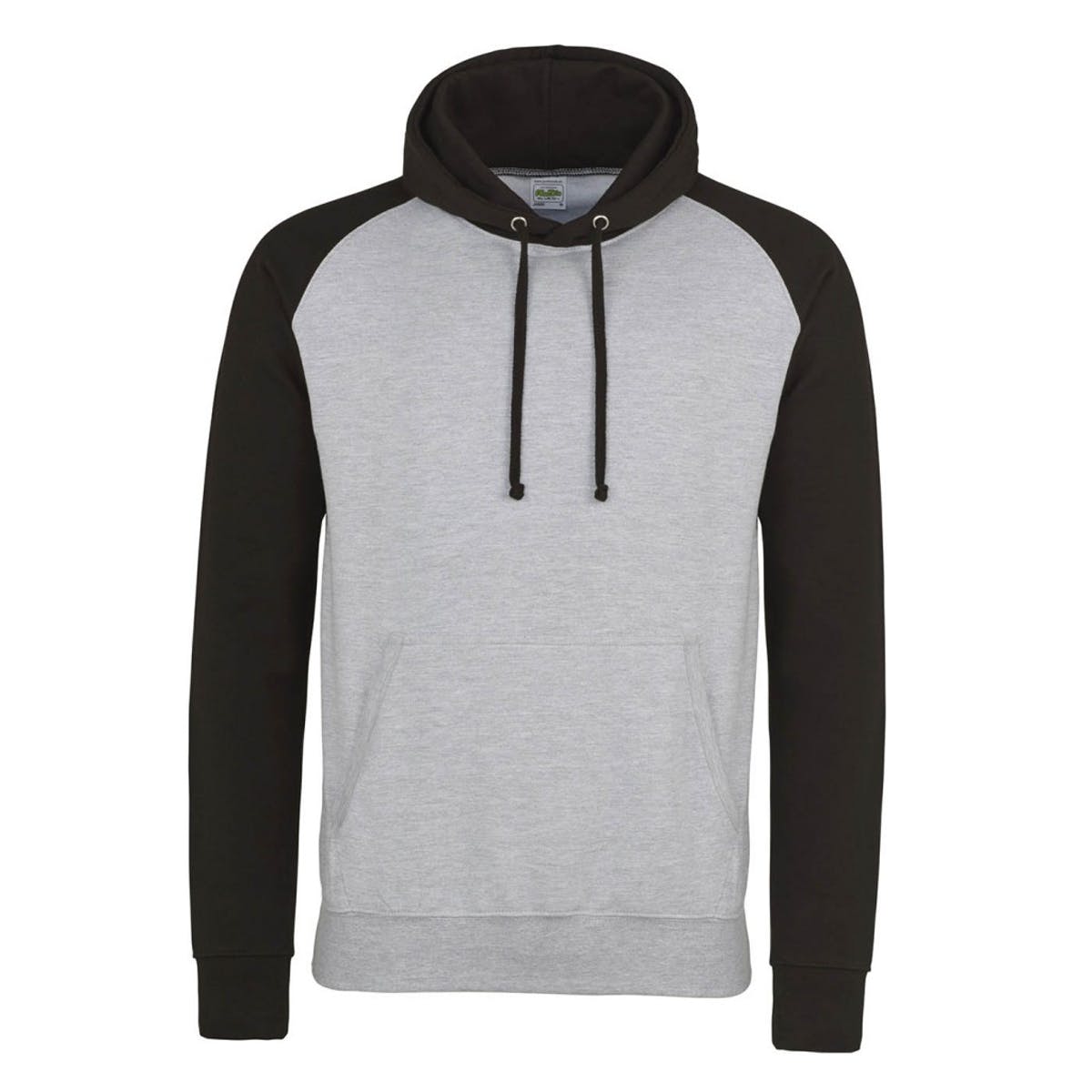 Felpa con cappuccio a contrasto: grigio erica/nero