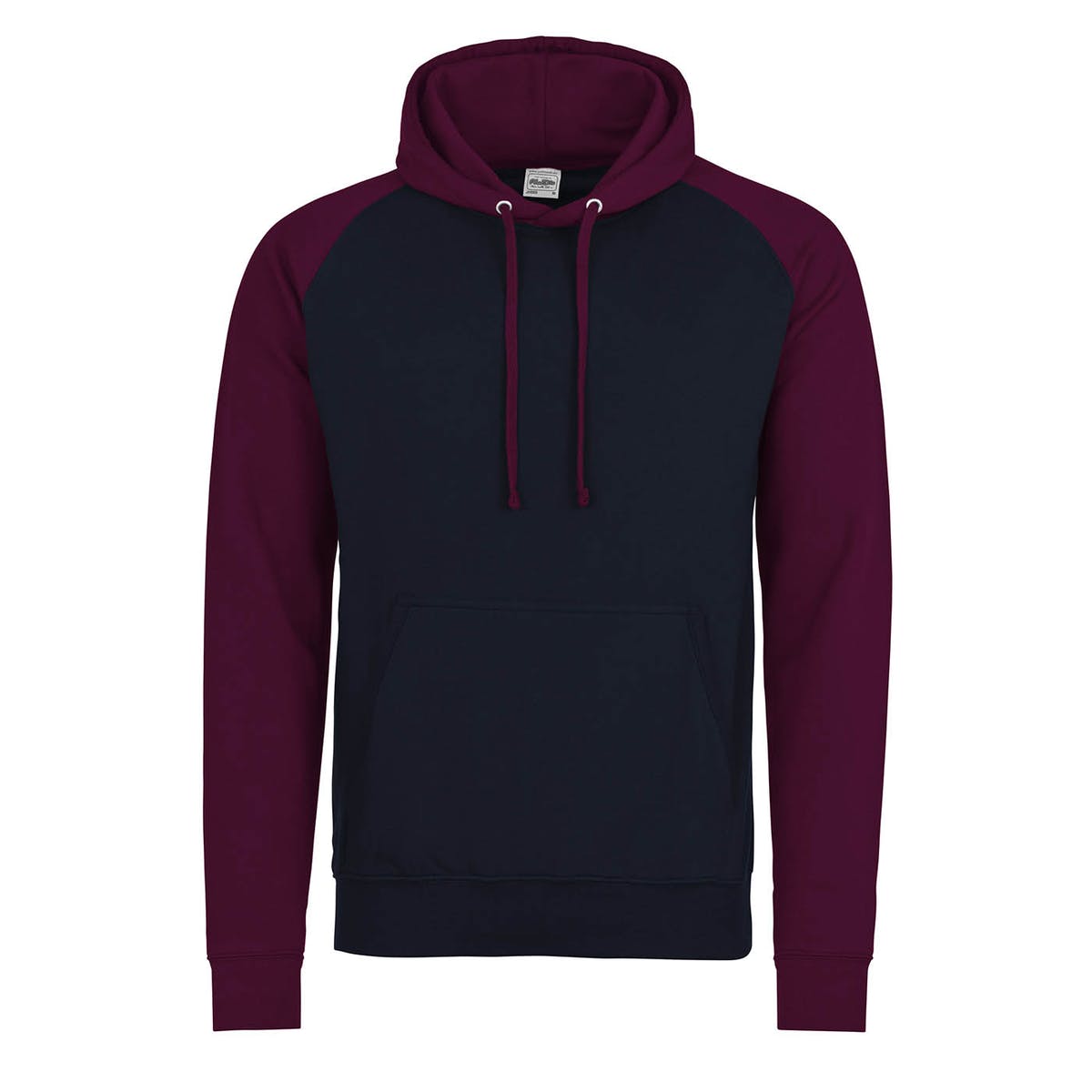 Kapuzenpulli mit Kontrast: Marineblau/Burgunderrot