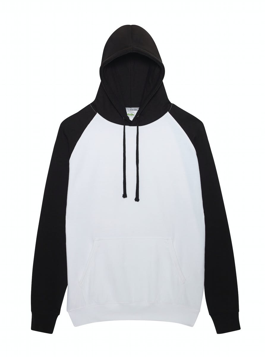Sudadera con capucha en contraste: blanco/negro