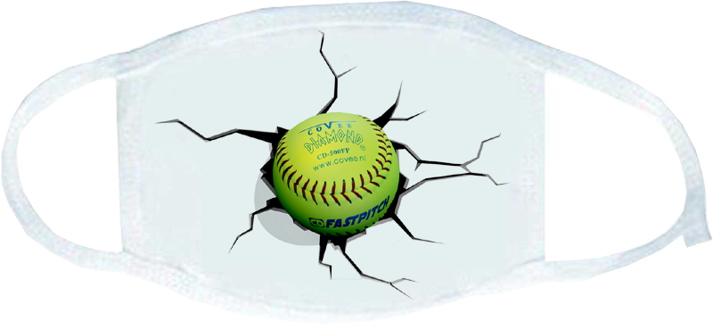 Mouth Mask Cracked Softball