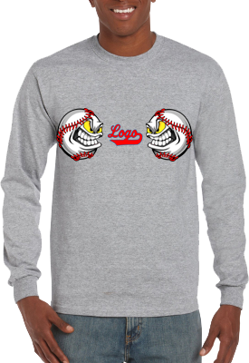 Club T-Shirt, Lange Mouw: 2 Angry Baseballs