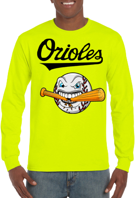 Club T-Shirt, Lange Mouw: Cracked Bat