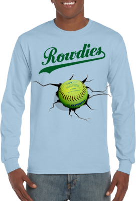 Club T-Shirt, Lange Mouw: Crack Softball
