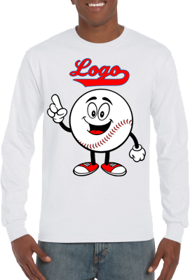 Club T-Shirt, Lange Mouw: Happy Baseball