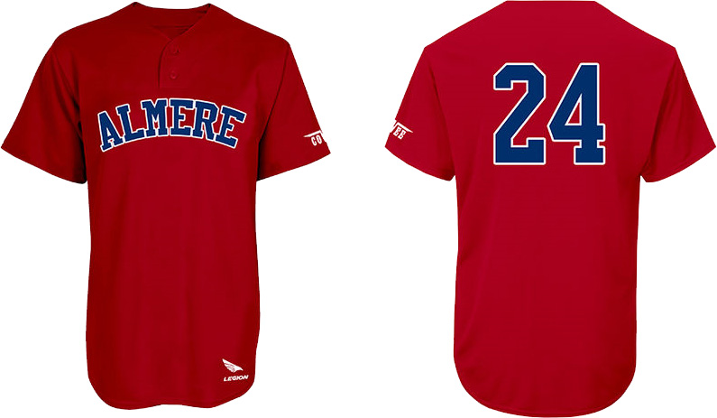 Almere 90 Trikot: 2 Knoopjes, Flachrücken Mesh