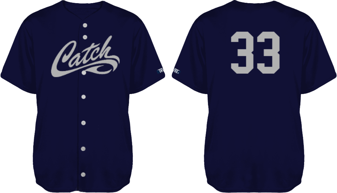 Camisa Sófbol Catch: azul marino Flatback Mesh