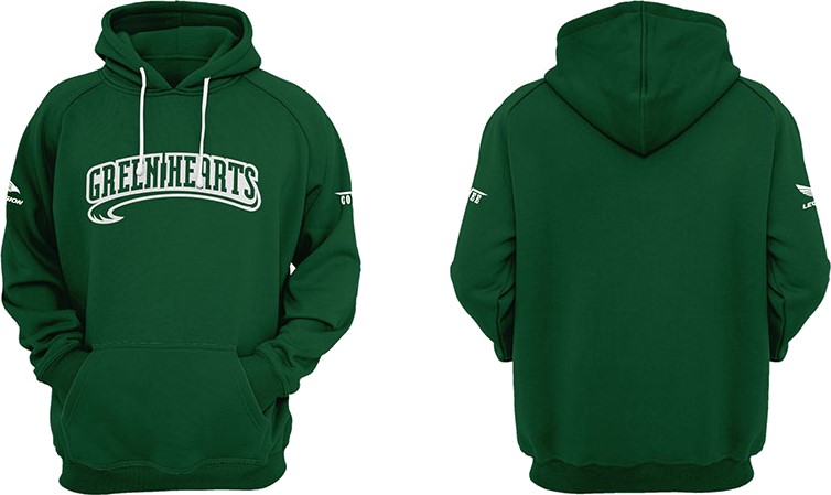 Green Hearts Hoodie: Dark Green
