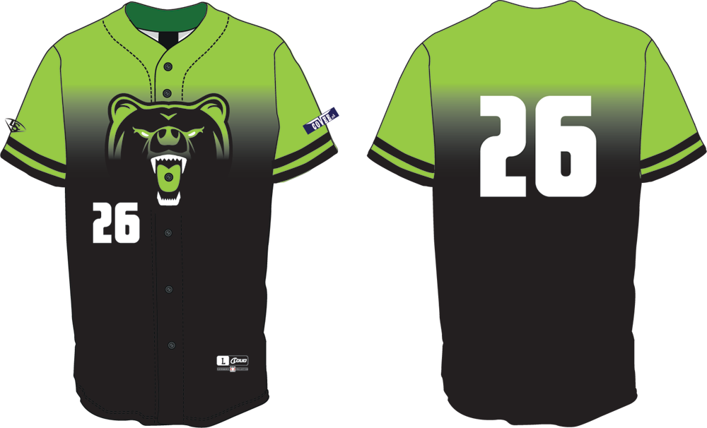 Grizzlies Jersey, Full-Button: Flatback Mesh