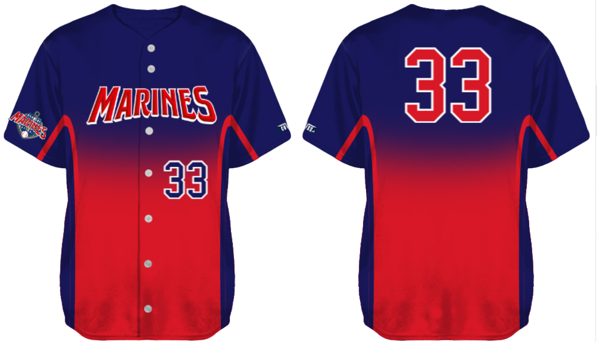 Hamburg Marines Jersey, Doubleheader Flatback Mesh: Navy