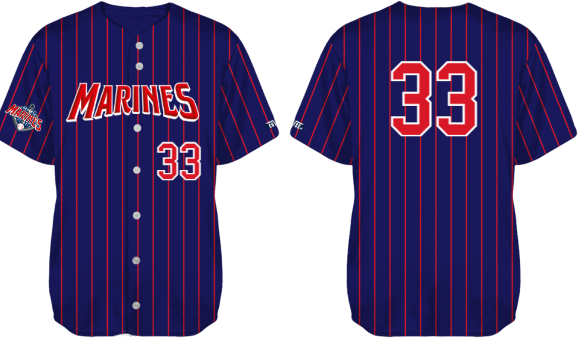 Camisa Hamburg Marines, Pinstripe Flatback Mesh: Navy