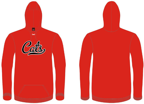 Merchtem Cats Hoodie: Rot