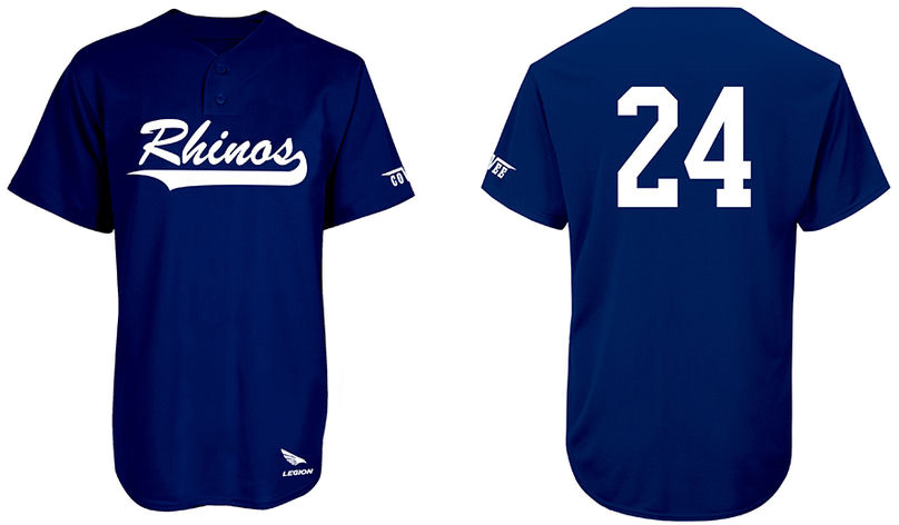 Arnhem Rhinos Trikot: 2 Kragen, Flatback Mesh