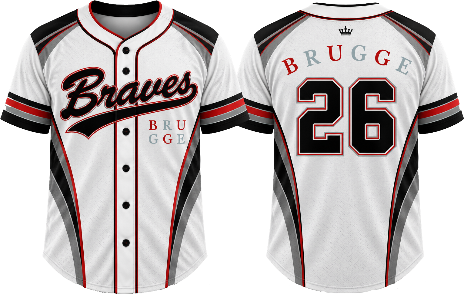 Brugge Braves Alternate Jersey, Flatback Mesh