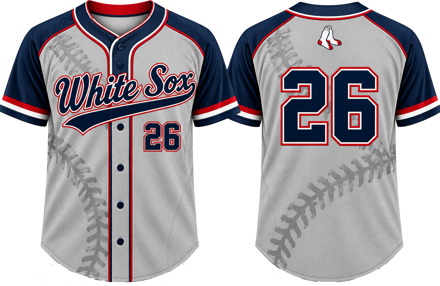 Limburg White Sox Alternate Jersey, Flatback Mesh