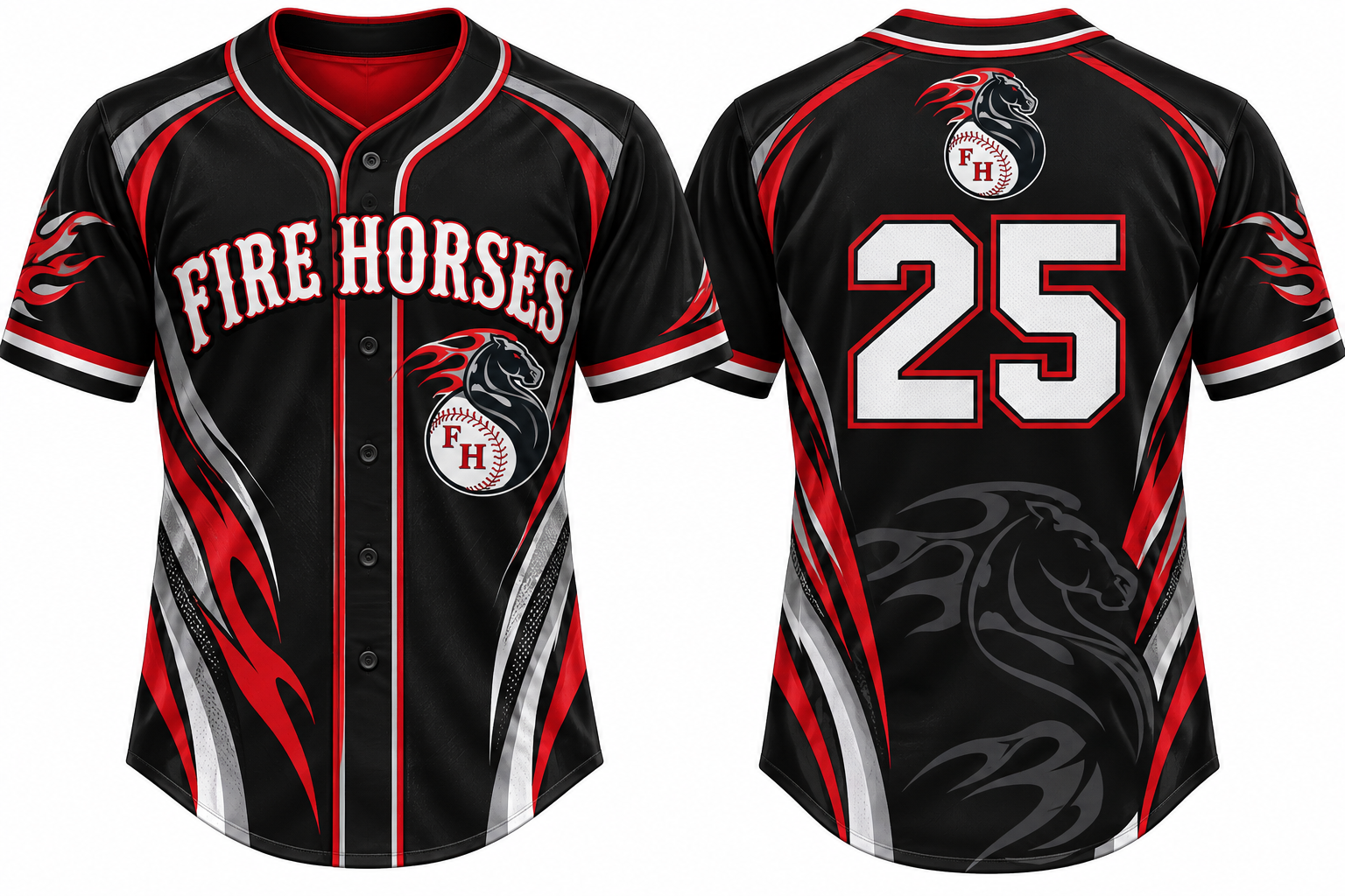 Firehorses Alternate Jersey, Flatback Mesh