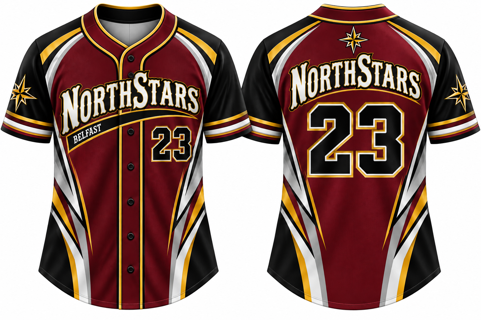 Belfast North Stars Alternate Jersey, Flatback Mesh