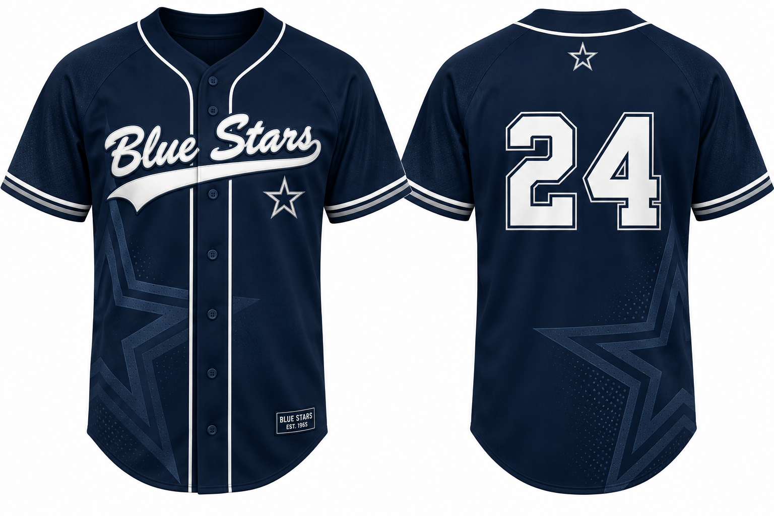 Blue Stars Alternate Jersey, Flatback Mesh