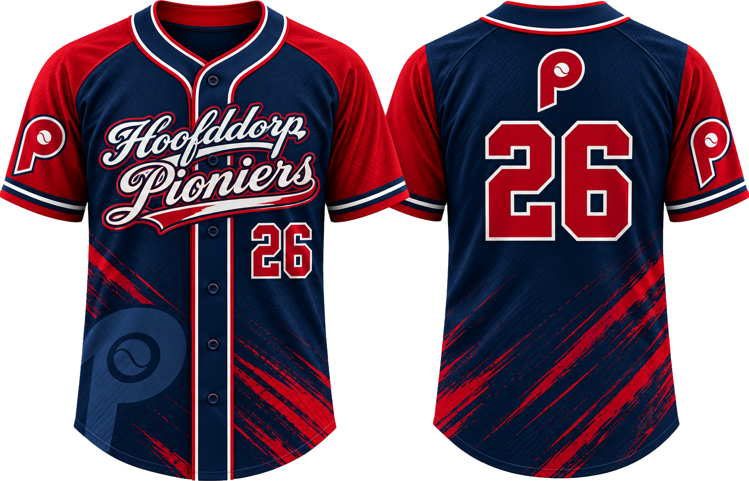 Hoofddorp Pioniers Alternate Jersey, Flatback Mesh