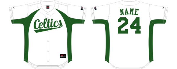 Tournai Celtics Shirt: Wit, Baseball